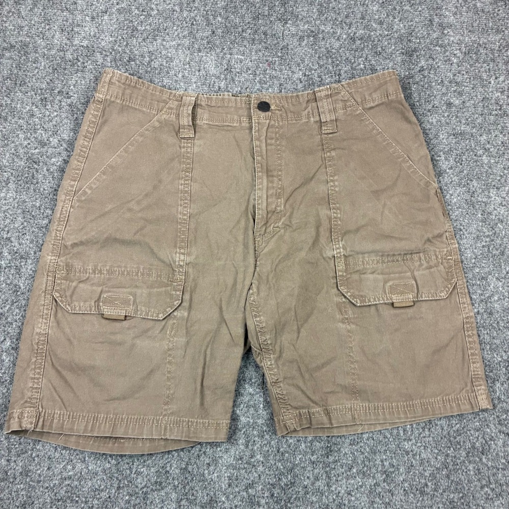 Wrangler Authentics Mens Brown Cargo Shorts Canvas Utility Hiking Size W32
